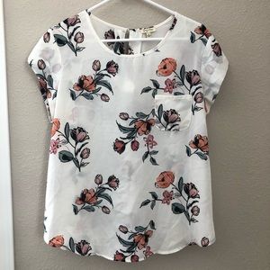 Lily White Floral Blouse Shirt